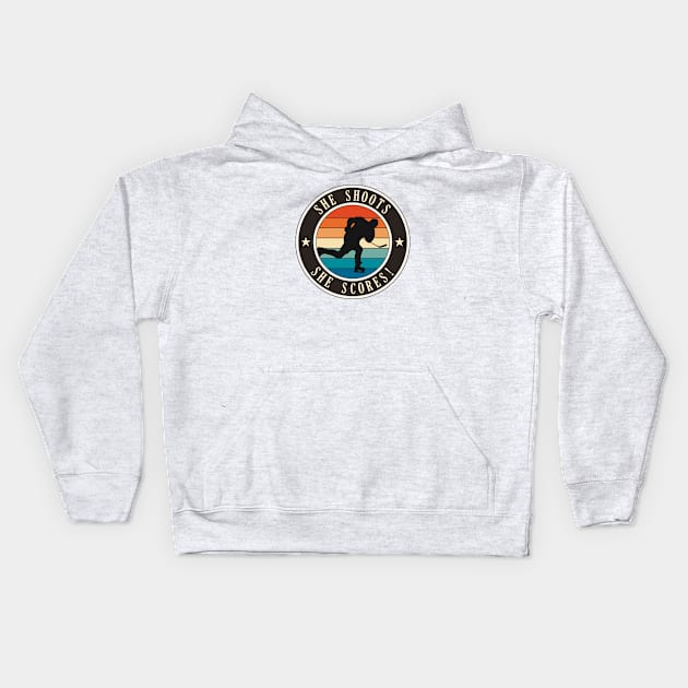 She Shoots She Scores Kids Hoodie by ranxerox79